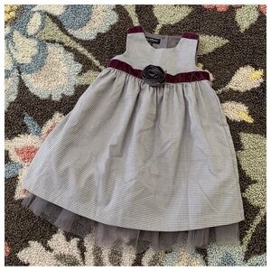 Girl’s Wendy Bellissimo Houndstooth Rose Velvet Sleeveless Designer Party Dress